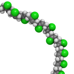 Poster - Neoprene (polychloroprene) synthetic rubber, chemical structure - linear fragment (detail).