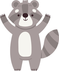 Wall Mural - raccoon cute animal zoo isolated clipart