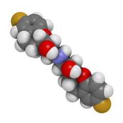 Canvas Print - Nebivolol beta blocker hypertension drug, chemical structure.