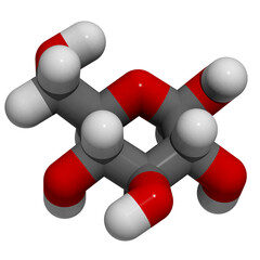 Wall Mural - Glucose (dextrose, grape sugar) molecule (beta-D-glucopyranose form).