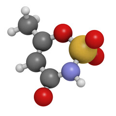 Poster - Acesulfame artificial sweetener, molecular model