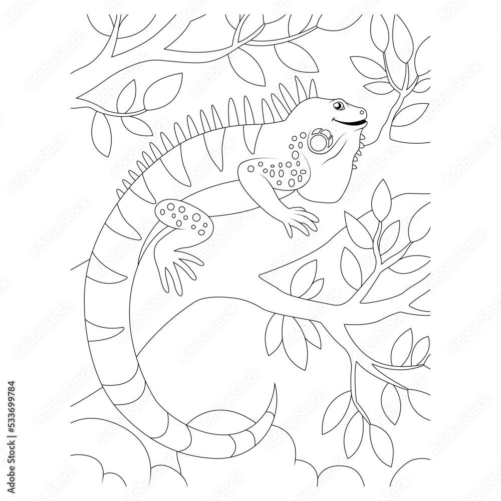 funny animal coloring page for kids Stock Vector | Adobe Stock
