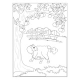 Fototapeta Dinusie - funny animal coloring page for kids