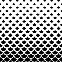 Abstract Halftone Pattern. Faded Gradient Scaled. Repeated Intricate Geometric Border. Fading Shape. Repeating Geometry Skin Background For Design Prints. Modern Fades Geo Patern. Vector Illustration