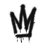 Fototapeta Fototapety dla młodzieży do pokoju - Crown icon. Black graffiti spray element.