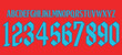 font vector team 2022 kit sport style font. football style gothic font, england away font world cup. sports style letters and numbers for soccer team
