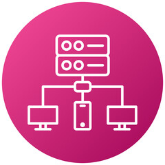 Wall Mural - Database Network Icon Style