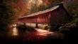 © Amith - AI generated image of bridge covered by a red shelter similar to Campbell's covered Bridge