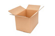 © unclepodger - Open cardboard box close up isolated on a white background