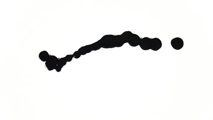 Poster - Drop black paint animation on the isolated white background. Abstract black ink footage for artistic overlay, transition and texture footage.