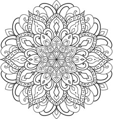 Oriental mystical pattern. Yoga mandala. Hand drawn illustration