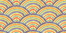 Seamless Wavy Pattern. Drawing With Markers On Paper. Striped Background. Handmade.