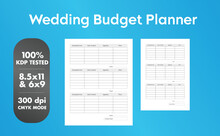 This Is A Wedding Budget Planner With 2 Popular Sizes. 8.5x11 And 6x9. This Will Help You To Manage And Look After Your Costs Of All Materials For A Wedding.