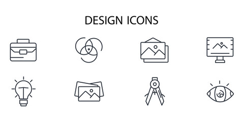 Fototapete - design icons set . design pack symbol vector elements for infographic web