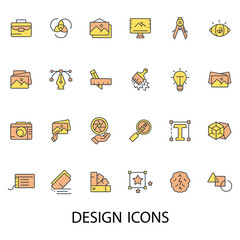 Fototapete - design icons set . design pack symbol vector elements for infographic web