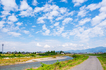 Poster - 秋の田園風景と河川　松本市