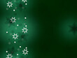 weihnachtliches Motiv mit Sternen und Schneeflocken auf grünem Hintergrund