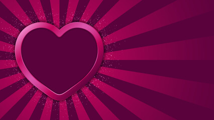 Wall Mural - Heart shape glitter frame. Vector design for wedding or Valentines day.