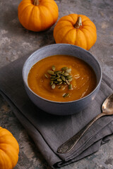 autumn pumpkin soup in a bowl