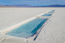 Salt Evaporation Pools At Salinas Grandes In Jujuy, Argentina.
