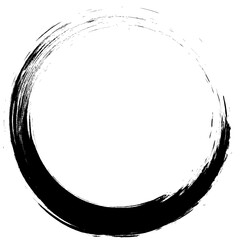 Wall Mural - Black circle brush stroke vector isolated on white background. Black enso zen circle brush stroke. For stamp, seal, ink and paintbrush design template. Grunge hand drawn circle shape, vector