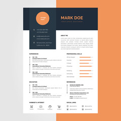 creative cv resume design template vector. file template print cv. suitable for business individual 