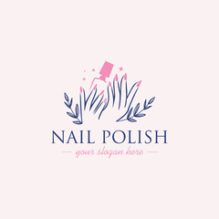 Nail beauty logo design with creative concept idea