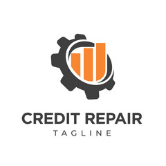 Credit Repair And Business Finance Logo Designs Template Isolated Background