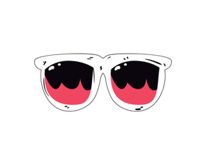 Sticker - flat cool glasses