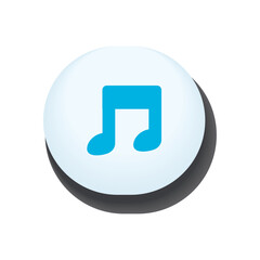 Canvas Print - flat music button