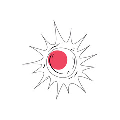 Poster - sun with a pink dot