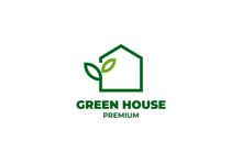 Plant Green House Logo Design Vector Illustration