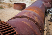 Old Rusty Pipe Detail Bokeh Close Up