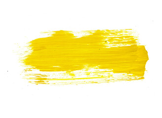 Wall Mural - yellow acrylic paint strokes for design elements. artistic brush strokes for ornament and lower thirds isolated background