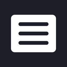 Hamburger Menu Dark Mode Glyph Ui Icon. List Of Commands. User Interface Design. White Silhouette Symbol On Black Space. Solid Pictogram For Web, Mobile. Vector Isolated Illustration