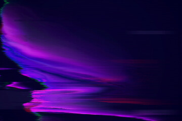 Abstract pink, blue and purple background with interlaced digital Distorted Motion glitch effect. Futuristic cyberpunk design. Retro futurism, webpunk, rave 80s 90s aesthetic techno neon colors