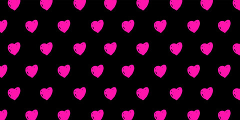 Poster - background with cute hand drawn heart illustration for valentine's day and love theme