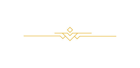 Poster - art deco outline stroke in golden color for classy and luxury style. premium vintage line art design element