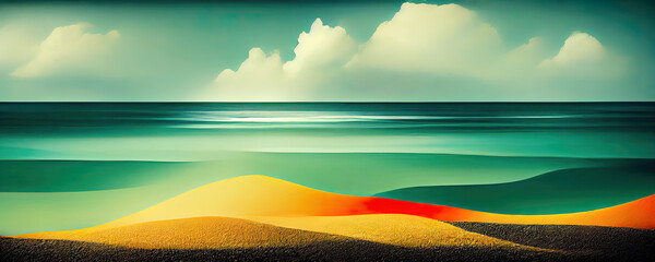Wall Mural - abstract summer beach wallpaper background illustration