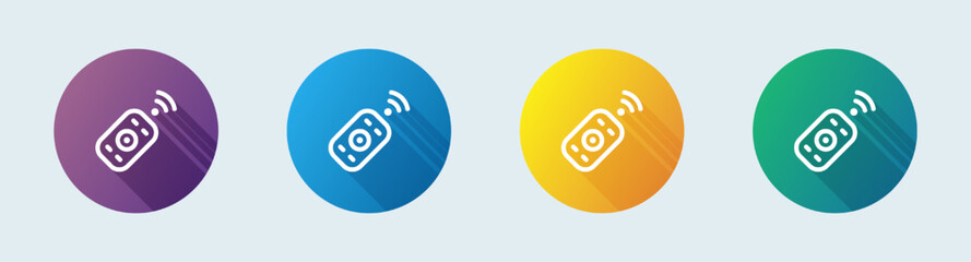 Poster - Remote line icon in flat design style. Wireless control signs vector illustration
