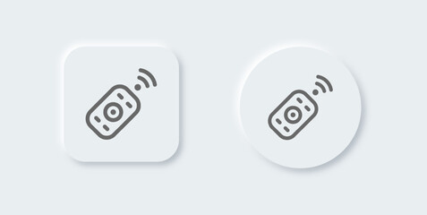 Poster - Remote line icon in neomorphic design style. Wireless control signs vector illustration