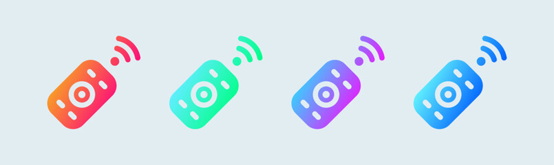 Poster - Remote solid icon in gradient colors. Wireless control signs vector illustration