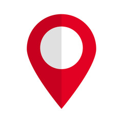 Poster - modern red map pin icon. location information. vector.