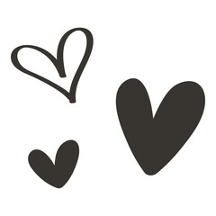 Wall Mural - Hand drawn black heart icon	
