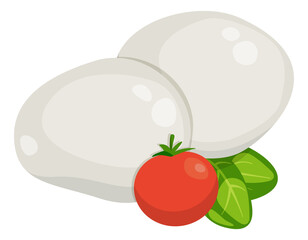 Canvas Print - Mozzarella icon. White Italian cheese for snack and cooking pizza