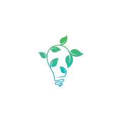 Simple growth bulb nature logo template design