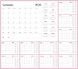 Italian language planer calendar 2023, Week starts with monday