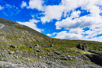 Wall Mural - Mountains Apatite. Ski resort- Arctic region of Russia is a popular hiking trail