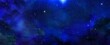 Leinwandbild Motiv 青く美しい宇宙 夜空 星空 背景イラスト素材