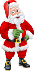 Poster - Cartoon Santa Claus Father Christmas Pointing